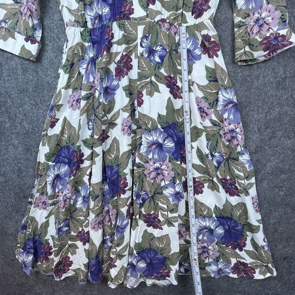 Vintage S L Petites Dress Womens 12 Collar Structured Prairie Cottage Secretary - Picture 5 of 7